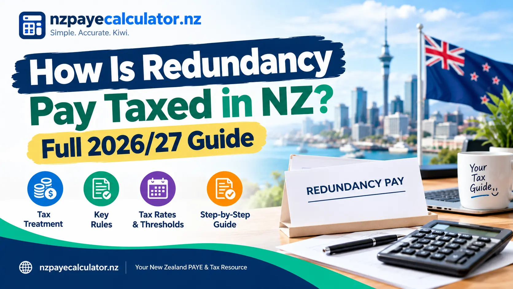 Redundancy pay tax in New Zealand in 2026/27, including PAYE tax rates and redundancy payout rules